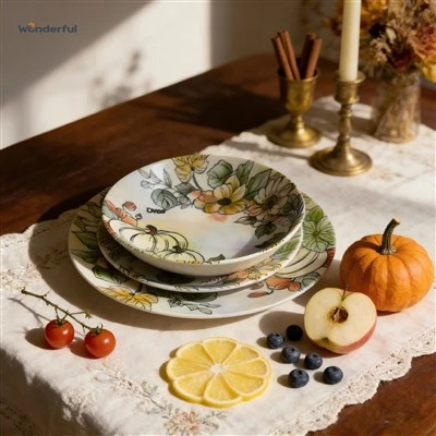 3D-Printed Watercolor Harvest Ceramic Dinnerware