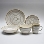 Kahverengi jant detayları ile modern rustik seramik sofra takımı