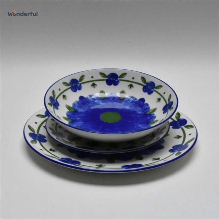 Wonderful Blue Floral Ceramic Dinnerware Set suppliers